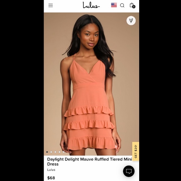 Coral Ruffled Sleeveless Minidress - Picture 1 of 5